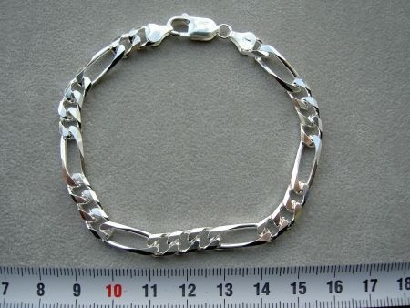 Ga trouwen stap in ethiek Zilveren armband 6.8 mm - 21 cm - Heren figaro - Herenarmbanden -  Budgetjuwelier